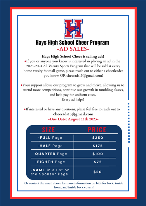 Hhs cheer program ad sales
