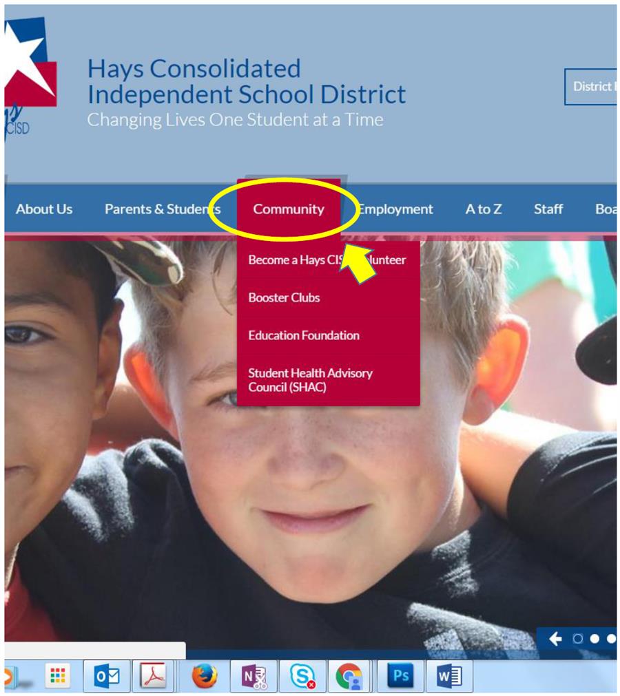 community page navigation picture