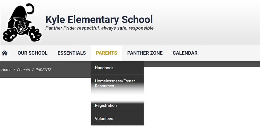 PARENTS MENU SCREENSHOT