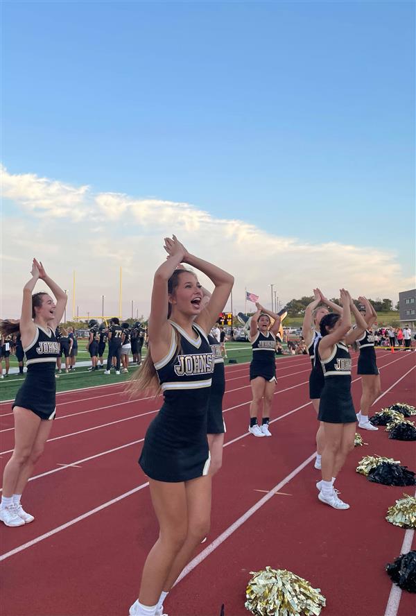 Jag Cheerleaders cheering on the Hawaiian Punches and Mud Dogs. 